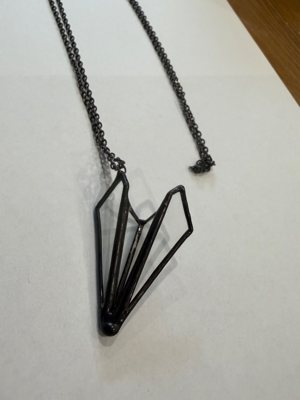 Hand Crafted Stained Glass Paper Plane Pendant Necklace